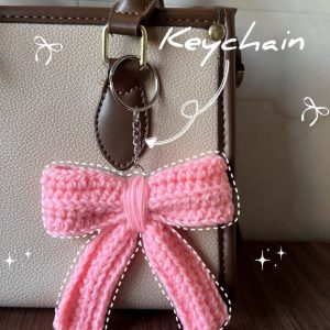 Pink Bow Keychain by bloombymehz