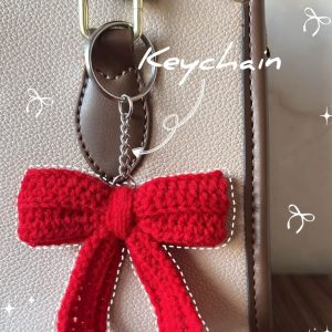 Red Bow Keychain by bloombymehz